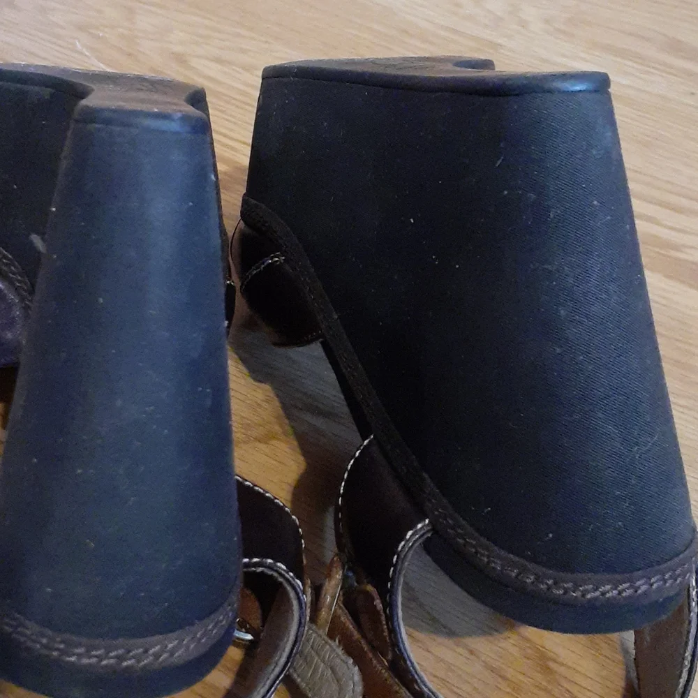MARNI Brown Leather Platform Wedges Sandals Sz 37/7